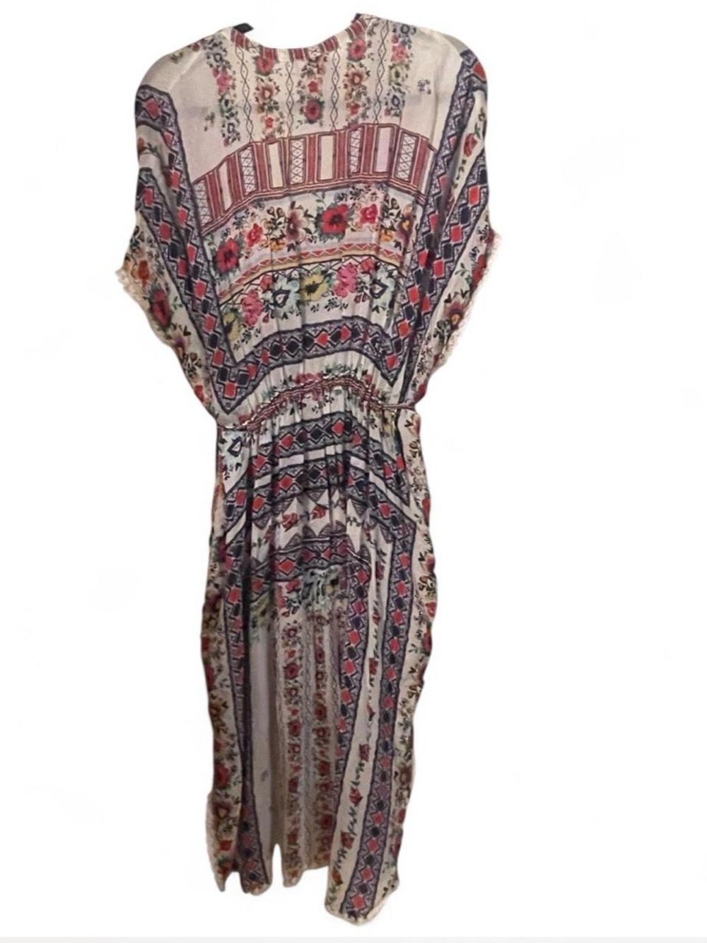 Johnny Was Matana Kaftan Dress XL Multicolor Floral Rayon Maxi Boho EUC - Picture 5 of 8